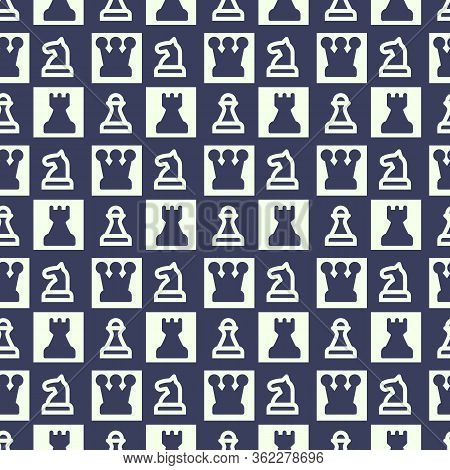 Chess Pieces Icons Pattern. Chess Game Seamless Background. Seamless Pattern Vector Illustration