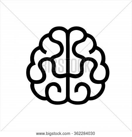 Brain Icon Isolated On White Background. Brain Icon In Trendy Design Style. Brain Vector Icon Modern