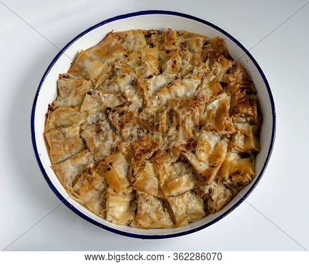 Traditional Bulgarian Pumpkin Pastry - Banitza, Strudel Or Tikvenik Baked, Sofia, Bulgaria
