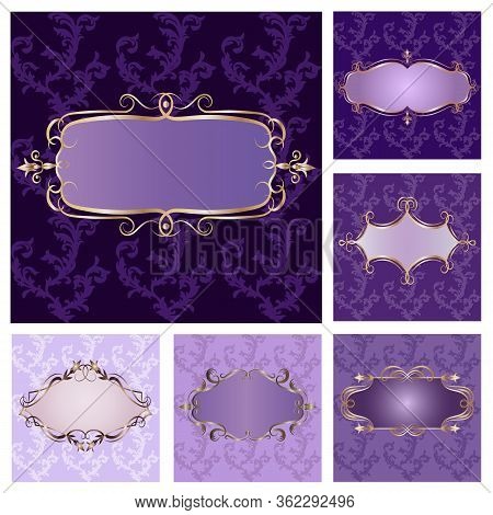 Collection Of Backgrounds With Frame For Text.colored Backgrounds With Elegant Gold Frames For Text.