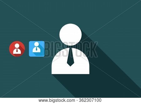 Flat Vector Man In Business Suit Icon