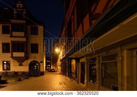 Strasbourg, France - Mar 17, 2020: Empty Street While The City Imposes Emergency Measures To Combat 