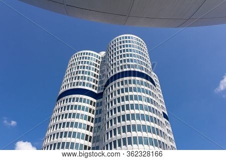 Bmw Headquarters Building. Headoffice In Munich, Germany, March 2020