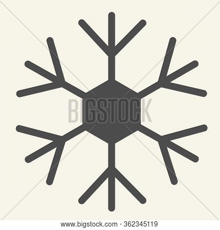 Snowflake Solid Icon. Ice Crystal Flake Of Snow With Sixfold Symmetry Glyph Style Pictogram On White