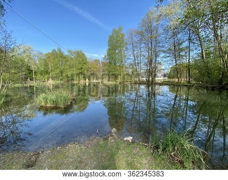 A Spring Landscape With Trees Along Small Lakes Or Ponds And The Glatt River - Zürich (zuerich Or Zu