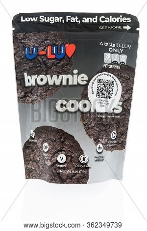 Winneconne,  Wi - 3 April 2020:  A Package Of U-luv Brownie Cookies On An Isolated Background.