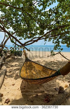 Hammock on the tropical beach