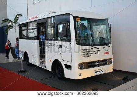 Pasay, Ph - July 26 - Hino Eco Public Utility Vehicle At Philauto Show On July 26, 2019 In Pasay, Ph