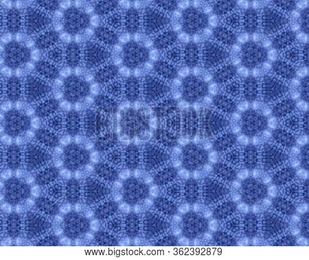 Flower Royal Blue And White Design Pattern In Texture