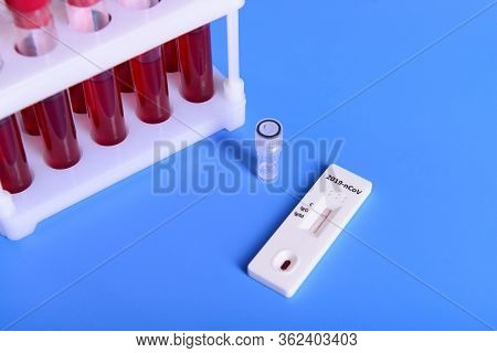 Rapid Covid-19 Coronavirus Strip Test Cassette For Antibody Or Sars-cov-2 Virus Disease And Blood Te