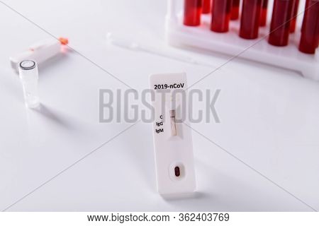 Rapid Covid-19 Coronavirus Strip Test Cassette For Antibody Or Sars-cov-2 Virus Disease And Blood Te