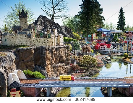 Billund, Denmark - 25 April 2014: Legoland Billund Resort. Famous Amusement Park And Hotel