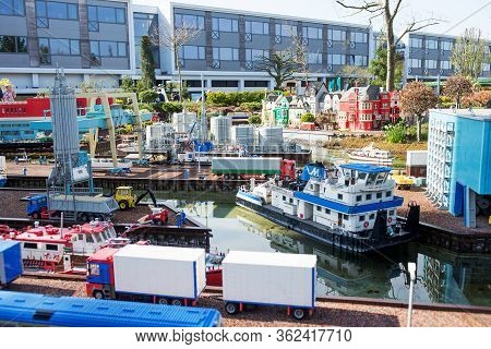 Billund, Denmark - 25 April 2014: Legoland Billund Resort. Famous Amusement Park And Hotel