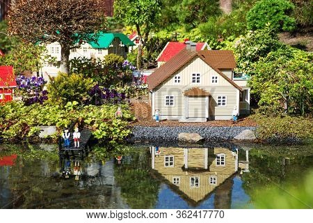 Billund, Denmark - 25 April 2014: Legoland Billund Resort. Famous Amusement Park And Hotel