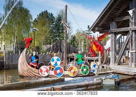 Billund, Denmark - 25 April 2014: Legoland Billund Resort. Famous Amusement Park And Hotel