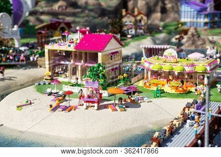Billund, Denmark - 25 April 2014: Legoland Billund Resort. Famous Amusement Park And Hotel