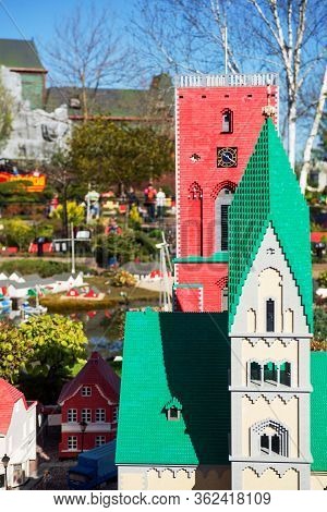 Billund, Denmark - 25 April 2014: Legoland Billund Resort. Famous Amusement Park And Hotel