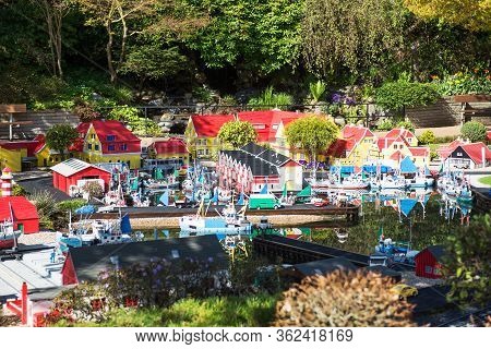 Billund, Denmark - 25 April 2014: Legoland Billund Resort. Famous Amusement Park And Hotel