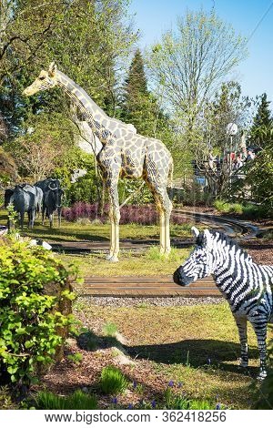 Billund, Denmark - 25 April 2014: Legoland Billund Resort. Famous Amusement Park And Hotel
