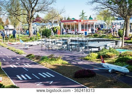 Billund, Denmark - 25 April 2014: Legoland Billund Resort. Famous Amusement Park And Hotel