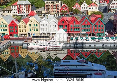 Billund, Denmark - 25 April 2014: Legoland Billund Resort. Famous Amusement Park And Hotel