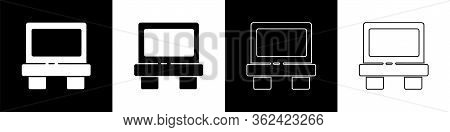 Set Fuse Of Electrical Protection Component Icon Isolated On Black And White Background. Melting Bre