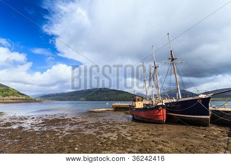 Paisagem com barcos no Porto