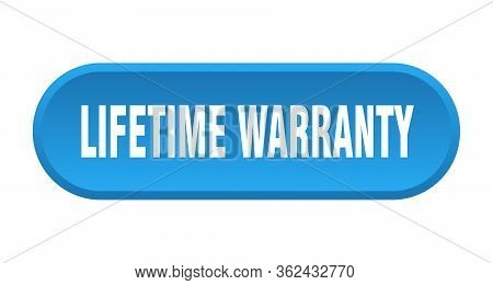 Lifetime Warranty Button. Lifetime Warranty Rounded Blue Sign. Lifetime Warranty