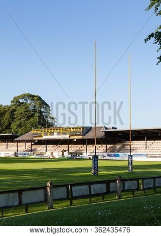 Melrose, Scotland - June 17:  The View Beyond The Posts And Across The Pitch Of Melrose Rugby Union 
