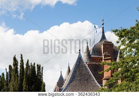 Lauder, Scotland - June 18:  The Ogee Roof And Turreted Towers Of Thirlestane Castle In Lauder, Scot