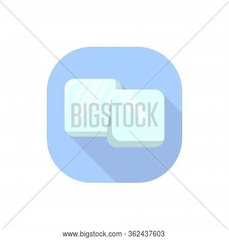 Ice Cubes Vector Flat Design Blue Background