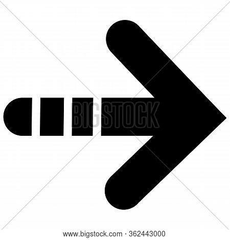 Decorative Authos Arrow Shows The Direction To The Side, In Black, Isolated Object On A White Backgr