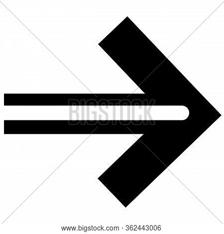 Decorative Authos Arrow Shows The Direction To The Side, In Black, Isolated Object On A White Backgr