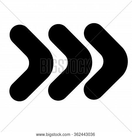 Decorative Authos Arrow Shows The Direction To The Side, In Black, Isolated Object On A White Backgr