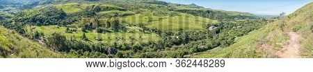 Royal Natal National Park, South Africa - March 6, 2020: A Panoramic View Of Mahai Camp As Seen From