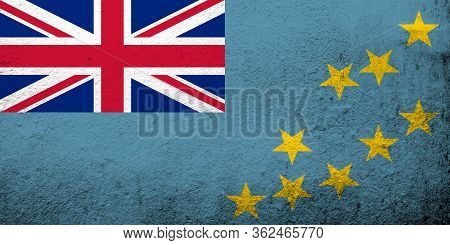 The Ellice Islands (tuvalu) National Flag. Grunge Background
