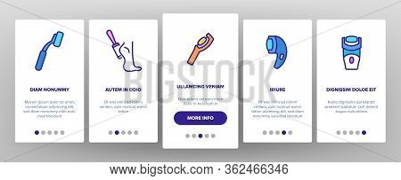 Callus Remover Tool Onboarding Icons Set Vector. Foot Rasp For Treatment Of Hard Skin, Callus Remove