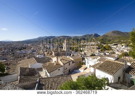 Caravaca, Spain - November 17, 2017: Panorama Of The City Of Caravaca De La Cruz On The Background O