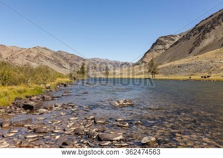 Mongolia Landscape. Altai Tavan Bogd National Park In Bayar-ulgii