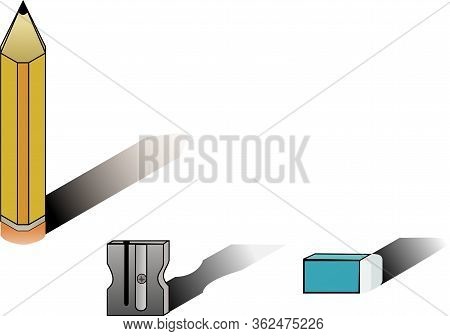 Classic Office Tools Image . Isometric  Vector Art