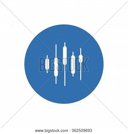 Business Candle Stick Graph Chart Of Stock Market Investment Trading On Blue Background Design.