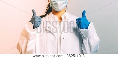Doctors, Infectionist, Research And Covid19 Concept. Satisfied Young Asian Female Doctor Receive Goo