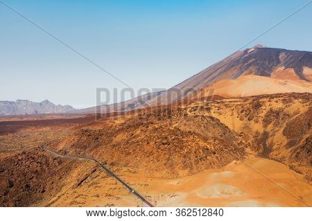 Mars The Red Planets Desert Landscape. Teide National Park. Beautiful View Of The Teide Volcano. Des
