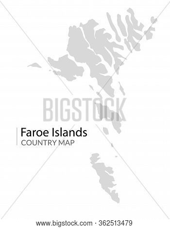 Faeroe Islands Vector Map Illustration. Faroe Island Country Travel Isolated Shape