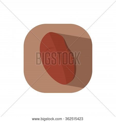 Sweet Potato Vector Flat Design Brown Background