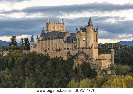 El Alcázar One Of The Castles One Of The Most Famous Castles In The World In The City Of Segovia, A