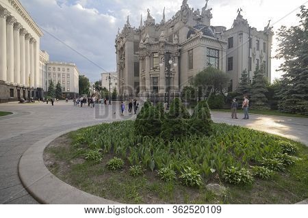Kiev, Ukraine - May 24, 2019: Houses With Chimaeras - A Famous Art Nouveau House In The City Center