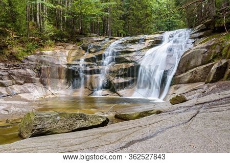 View Of Mumlava Waterfall Near Harrachov In Czech Giant Mountains