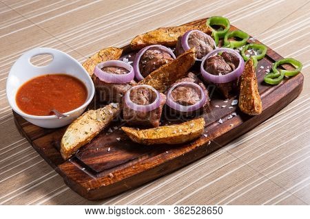 Traditional Georgian Mtsvadi Pork Barbecue