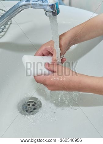 Wash Hands With Soap. Coronavirus Protect. Covid-2019 Prevention